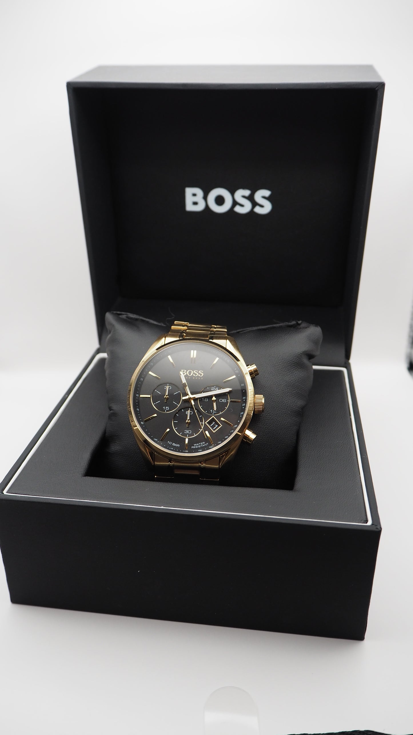 Hugo Boss Champion Chronograph 1513848 Herrenuhr Edelstahl Gold Neu OVP