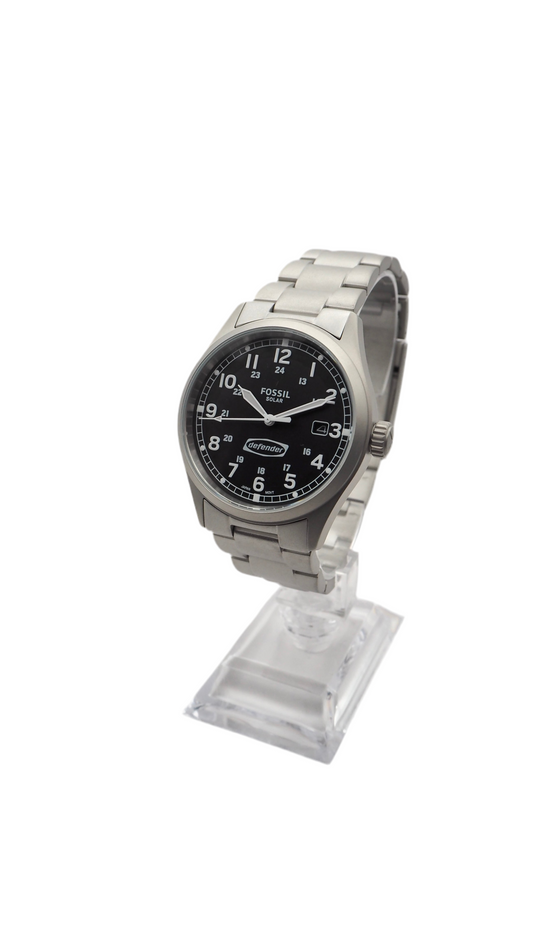 Fossil Defender FS5973 Solar Herrenuhr Edelstahl Neu OVP - ChronoMeister