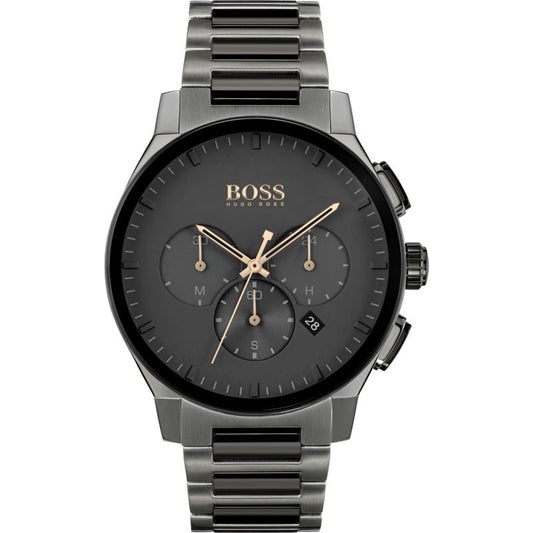 Boss Peak Chronograph 1513814 Herrenuhr Edelstahl Schwarz Neu OVP