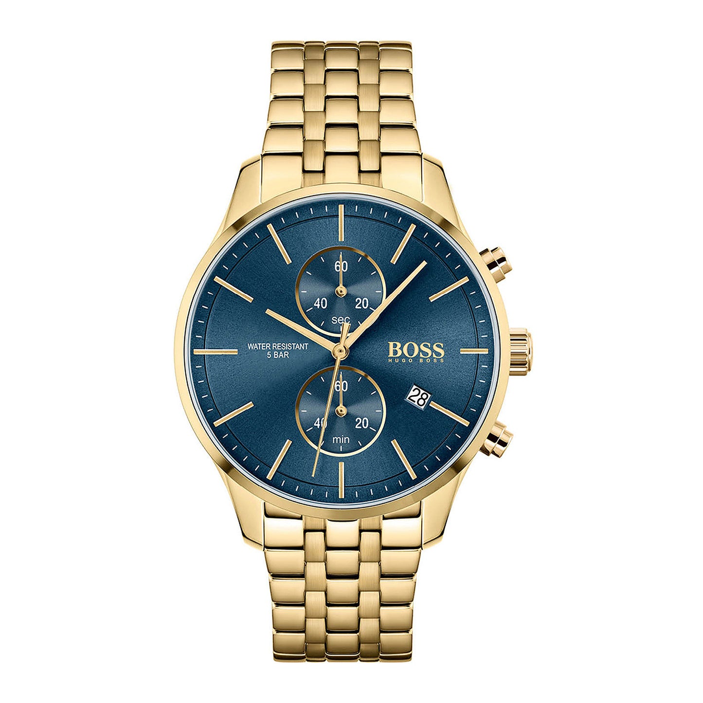 Boss Associate Chronograph 1513841 Herrenuhr Edelstahl Gold Neu OVP