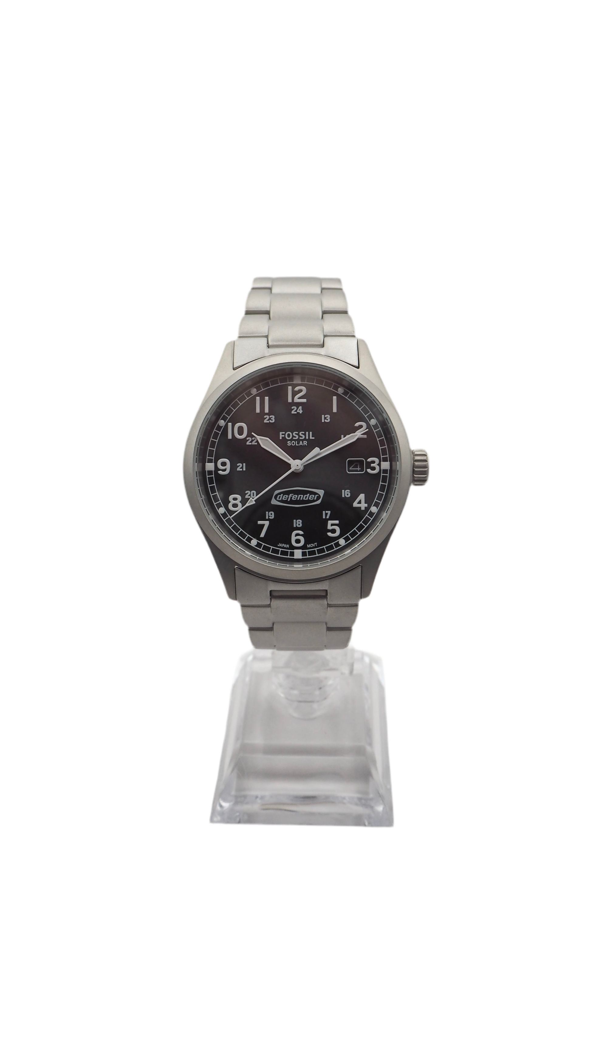 Fossil Defender FS5973 Solar Herrenuhr Edelstahl Neu OVP - ChronoMeister