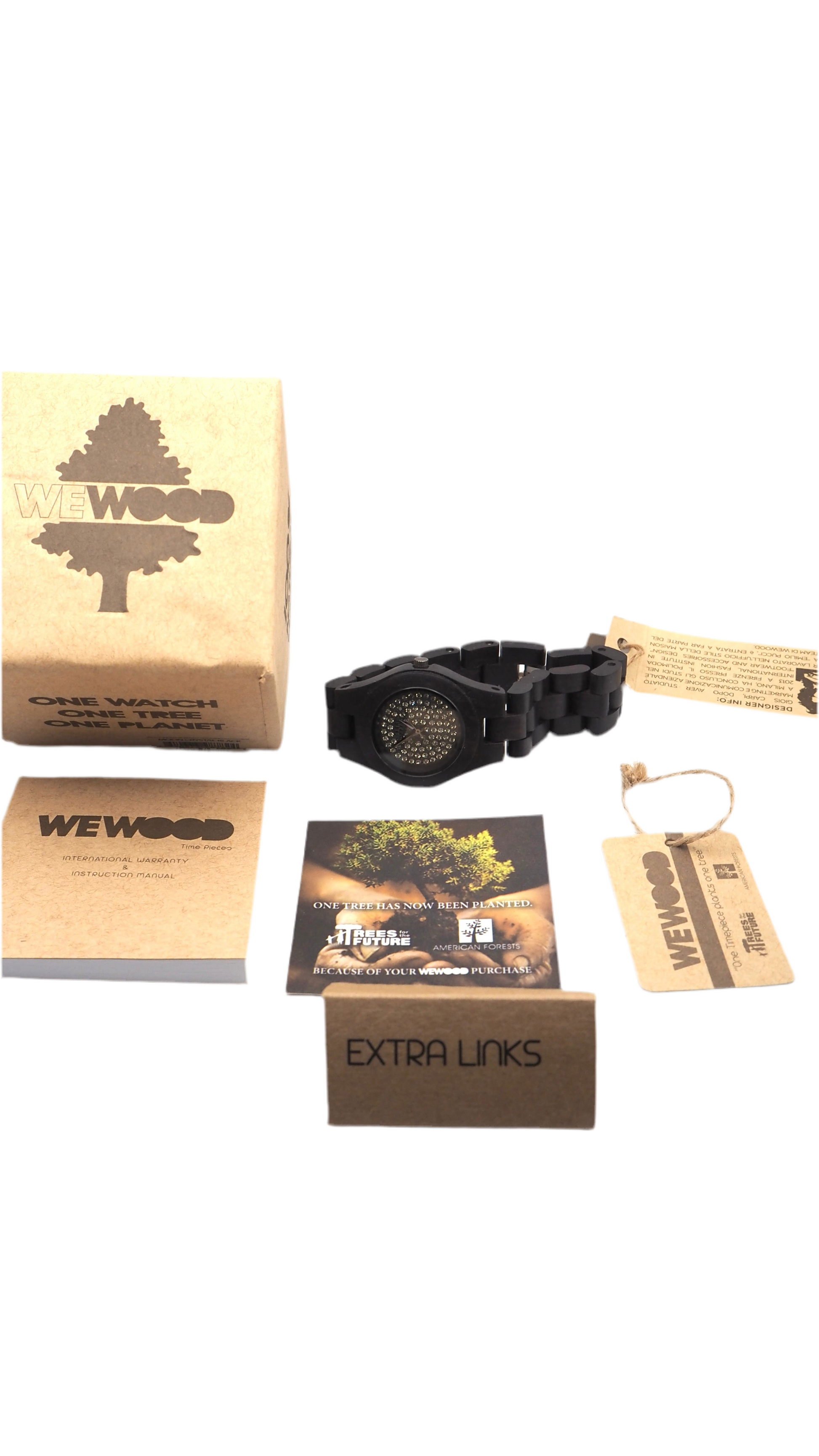 Wewood Moon Crystal Black 70204300 Damenuhr Holz Neu OVP - ChronoMeister