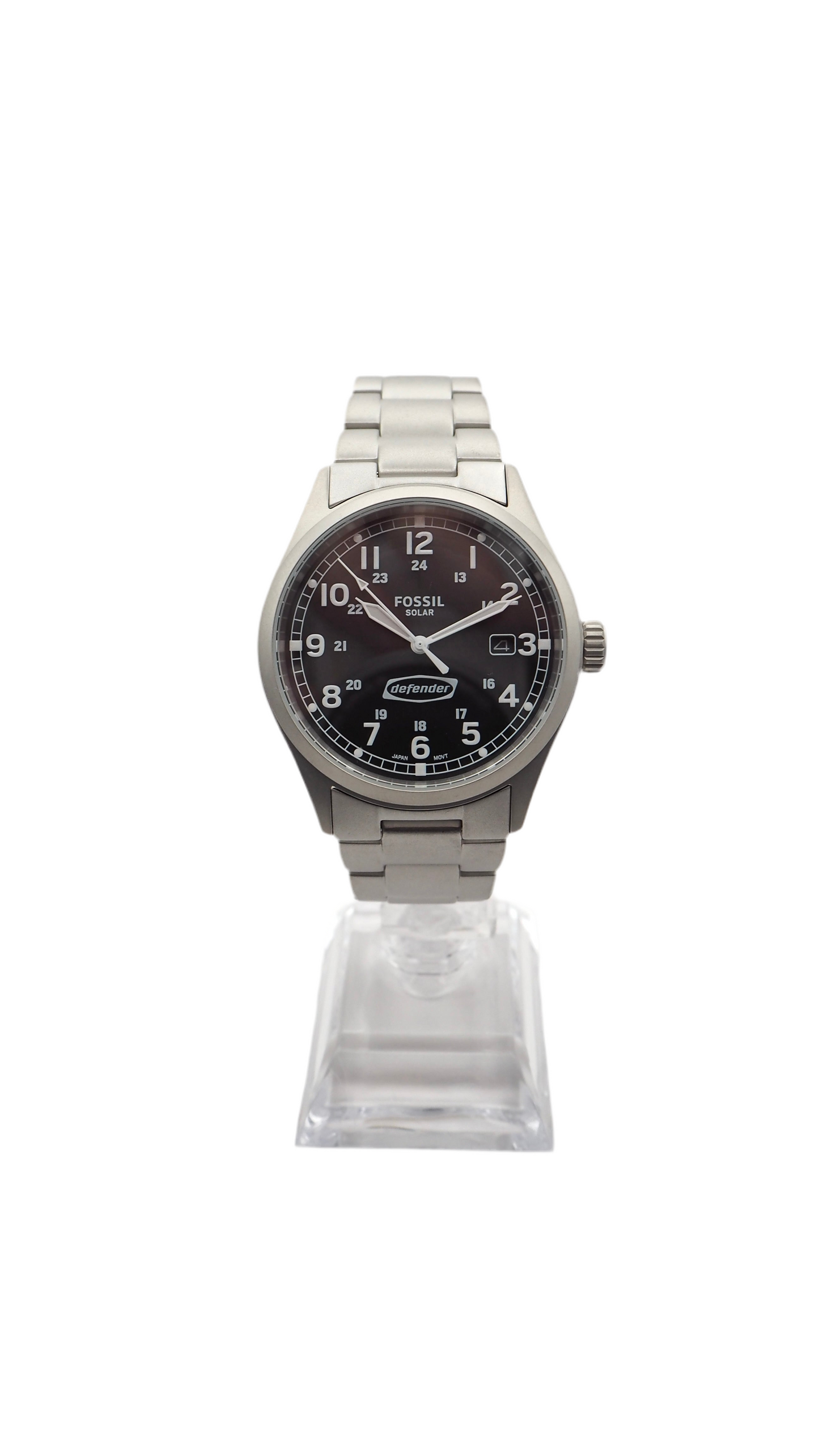 Fossil Defender FS5973 Solar Herrenuhr Edelstahl Neu OVP - ChronoMeister