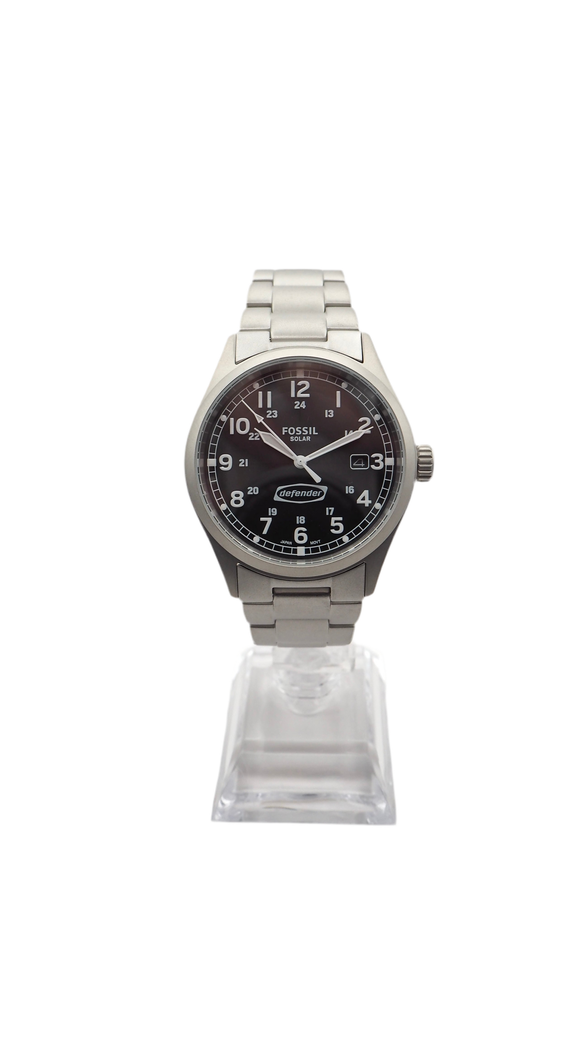 Fossil Defender FS5973 Solar Herrenuhr Edelstahl Neu OVP - ChronoMeister