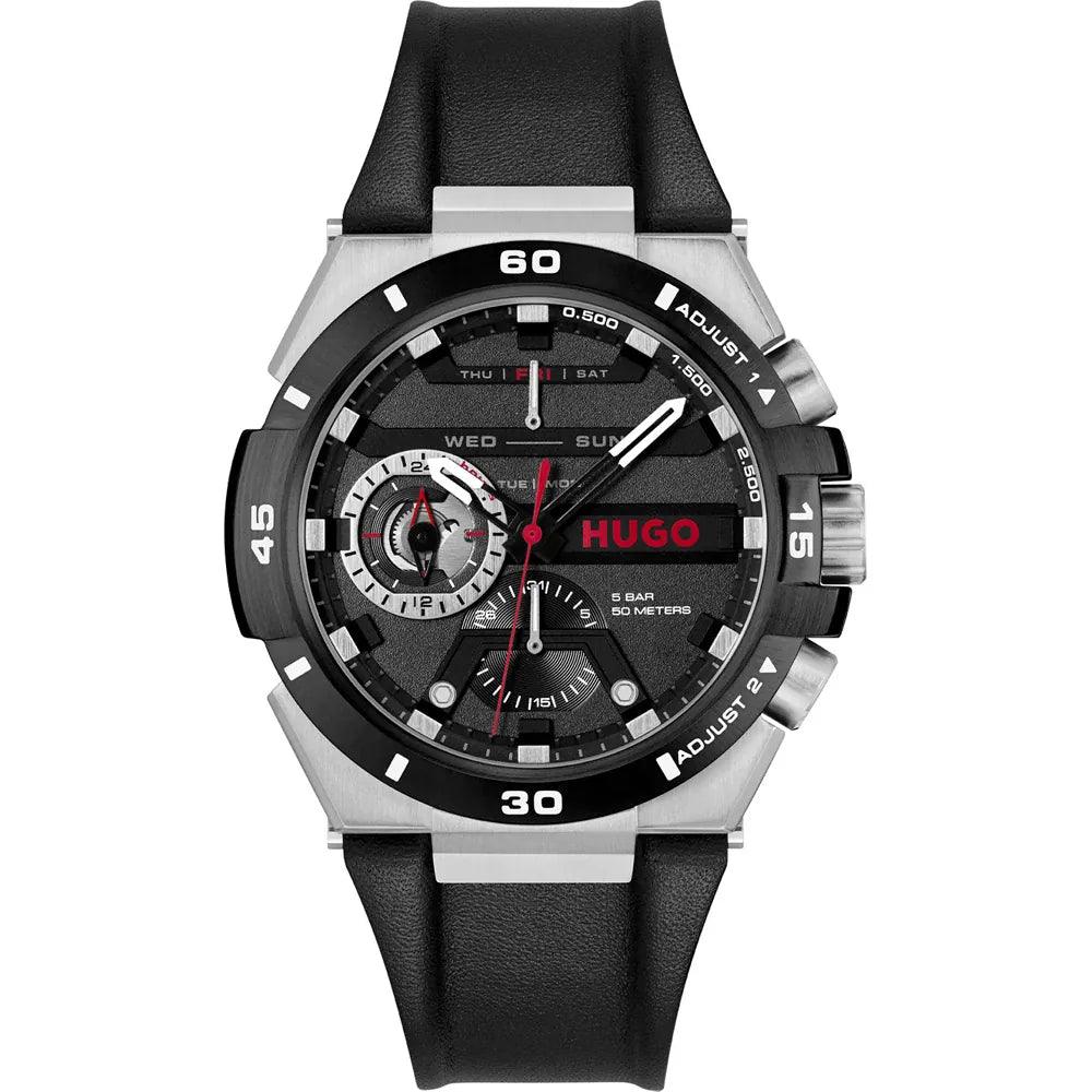 Hugo Wild Chronograph 1530336 Herrenuhr Edelstahl Silber Neu OVP